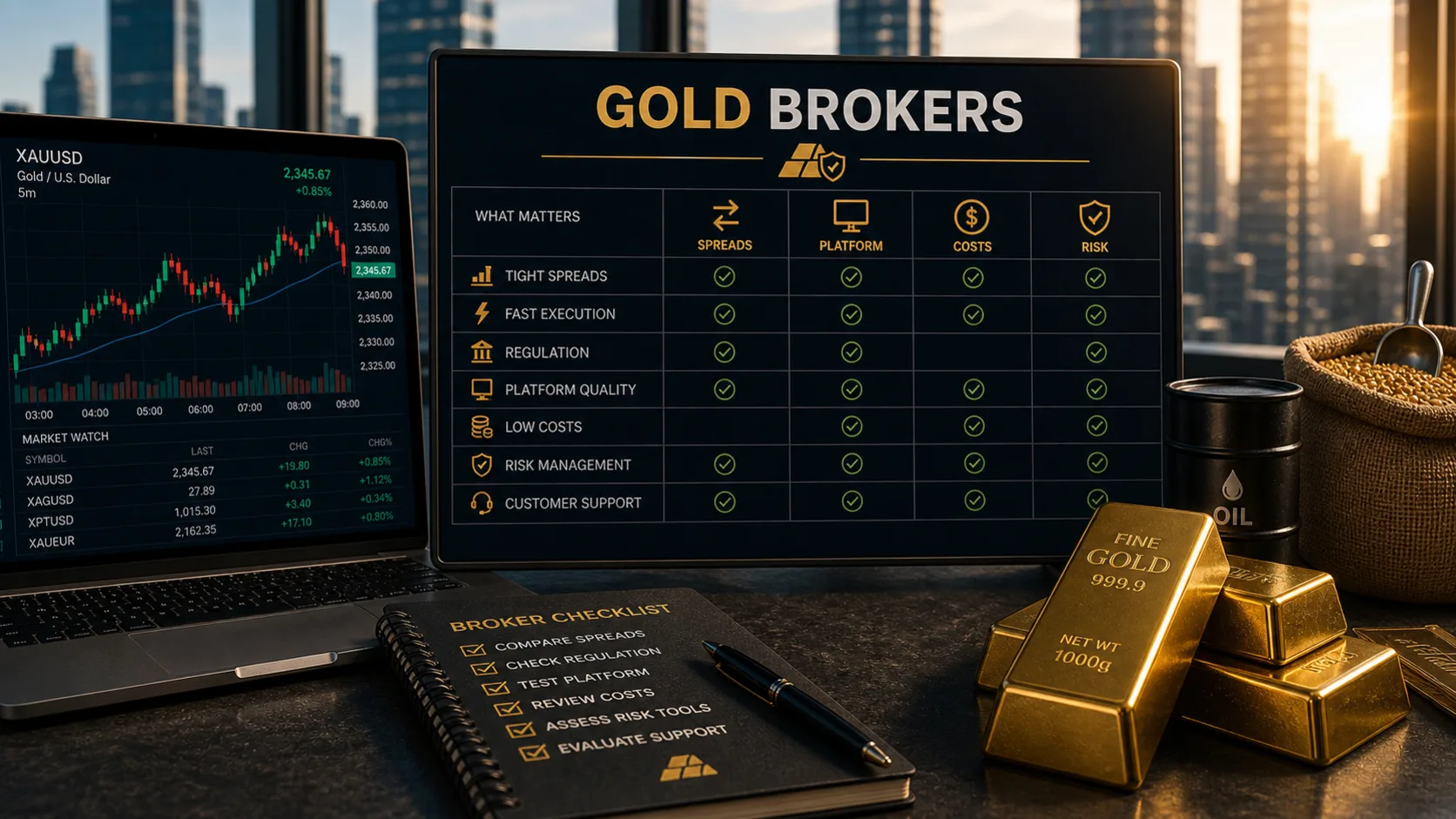 Best Online Gold Brokers Ranked for Active Traders