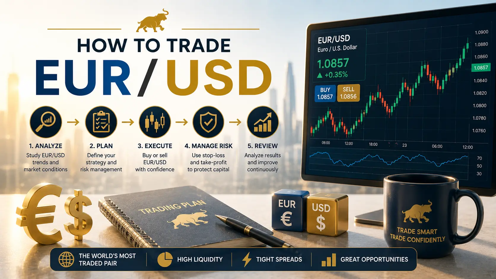 How to Trade EUR/USD: Drivers, Spreads, and Sessions