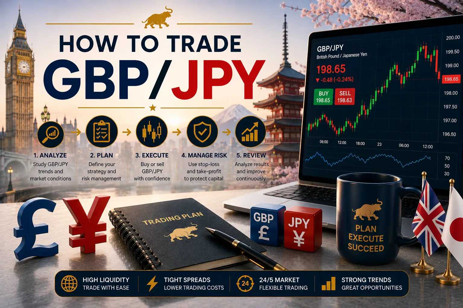 How to Trade GBP/JPY: Volatility, Costs, and Risk