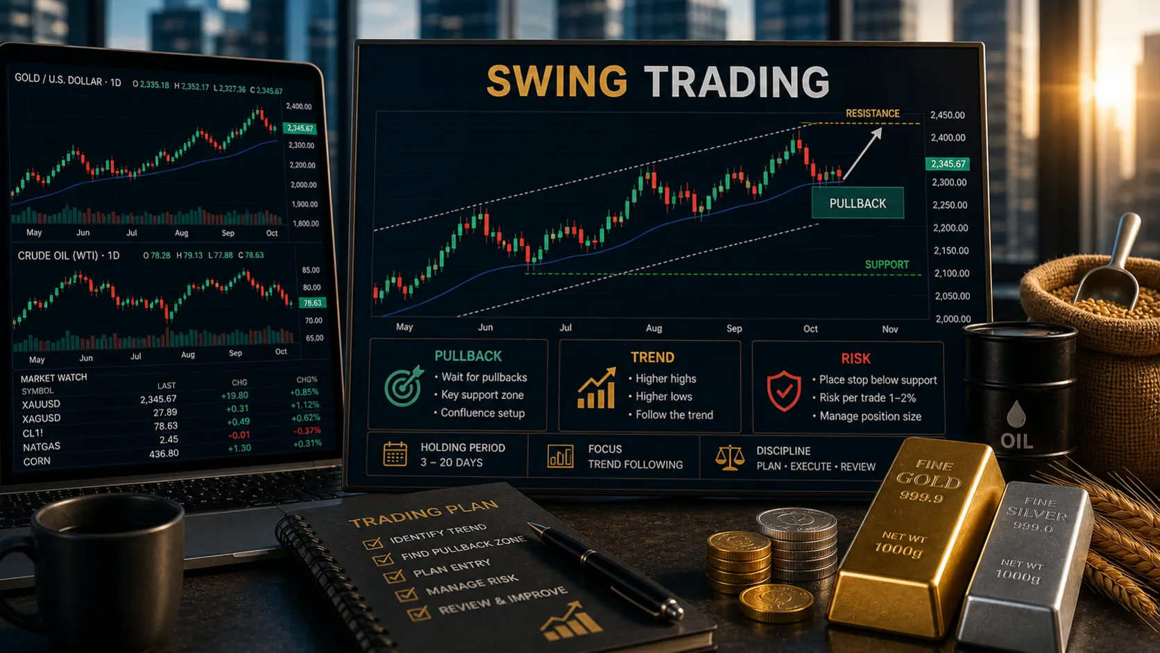 Swing Trading Commodities: The Complete Guide for 2026
