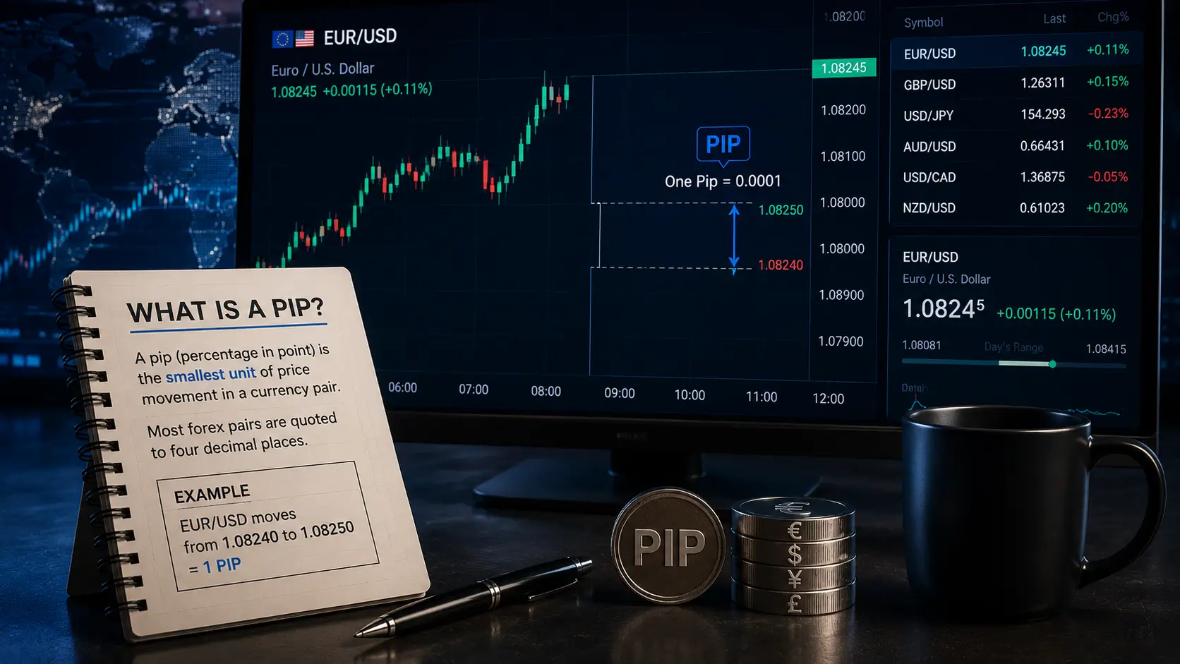 What Is a Pip in Trading? Definition, Decimal Places, and Pip Value Calculation
