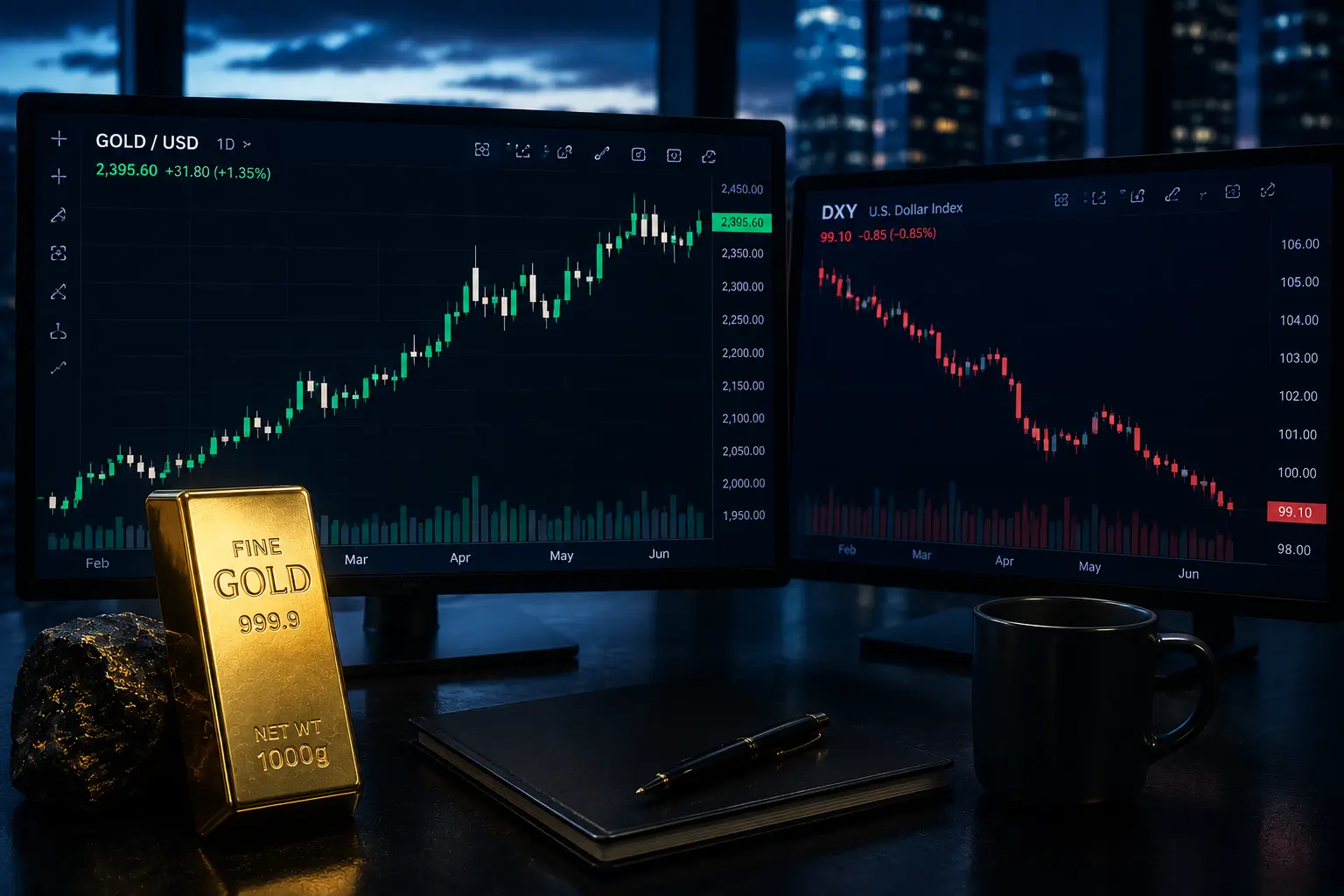 Why Gold Rises When DXY Falls: The Gold-Dollar Inverse Correlation Explained